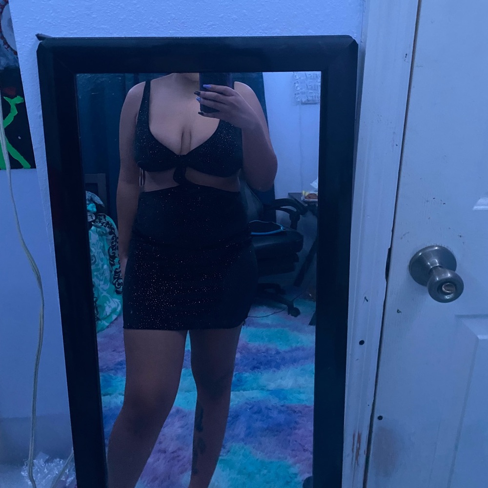 Cutout glitter dress